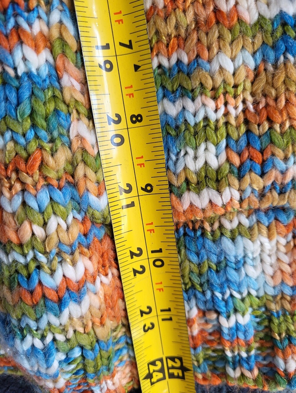 Cardigan Open Front Small Chest 36"Knit Colorful Space Dye Orange - Picture 7 of 8